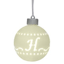 Mark Feldstein & Associates H LED Monogram White Bisque 4 x 4 Porcelain Ceramic Decorative Hanging Ornament
