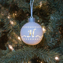 Mark Feldstein & Associates H LED Monogram White Bisque 4 x 4 Porcelain Ceramic Decorative Hanging Ornament