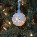 Mark Feldstein & Associates N LED Monogram White Bisque 4 x 4 Porcelain Ceramic Decorative Hanging Ornament