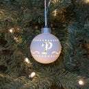 Mark Feldstein & Associates P LED Monogram White Bisque 4 x 4 Porcelain Ceramic Decorative Hanging Ornament