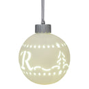 R LED Monogram White Bisque 4 x 4 Porcelain Ceramic Decorative Hanging Ornament