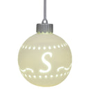 Mark Feldstein & Associates S LED Monogram White Bisque 4 x 4 Porcelain Ceramic Decorative Hanging Ornament