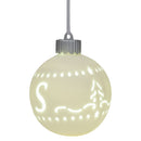 Mark Feldstein & Associates S LED Monogram White Bisque 4 x 4 Porcelain Ceramic Decorative Hanging Ornament