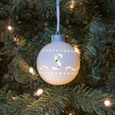 Mark Feldstein & Associates S LED Monogram White Bisque 4 x 4 Porcelain Ceramic Decorative Hanging Ornament