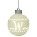 Mark Feldstein & Associates W LED Monogram White Bisque 4 x 4 Porcelain Ceramic Decorative Hanging Ornament