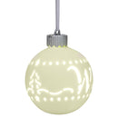 Mark Feldstein & Associates W LED Monogram White Bisque 4 x 4 Porcelain Ceramic Decorative Hanging Ornament