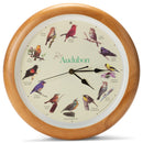 Mark Feldstein Audubon Singing Bird Wall Clock, Oak Wood Frame 13 Inch