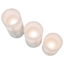 Deer and Trees Silver Tone 6 inch Wax Flameless Holiday Pillar Candles Set of 3