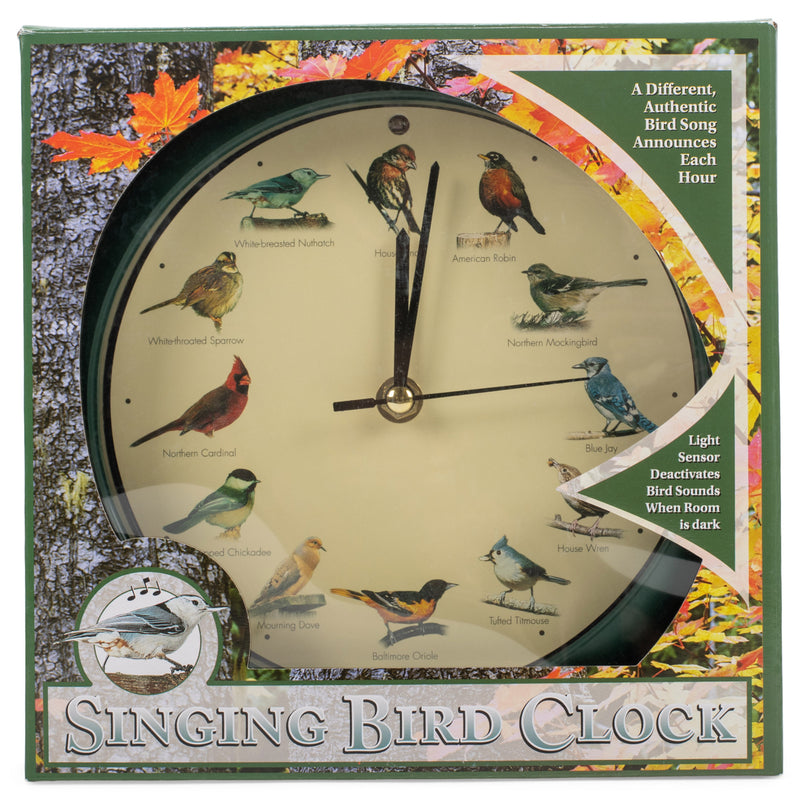 Mark Feldstein & Associates Limited Edition 20th Anniversary Singing Bird Wall / Desk Clock, 8 Inch