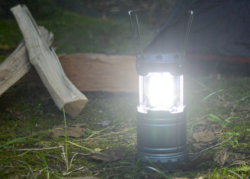 Mark Feldstein & Associates Securebrite Cob Pop Up Mini Platinum Tone 5 inch Metal Camping Lanterns Set of 3