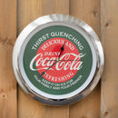 Coca Cola Diner Thirst Quenching Chrome Tone 13 inch Glass Holiday Clock