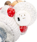 Mark Feldstein & Associates Moose & Snowman Holding Snowballs LED Light Up Terra Cotta 2 Piece Set