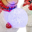 Mark Feldstein & Associates Moose & Snowman Holding Snowballs LED Light Up Terra Cotta 2 Piece Set