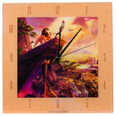 Mark Feldstein & Associates Lion King Disney Kinkade Sunrise Orange 11 inch Glass Square Wall Clock