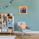 Mark Feldstein & Associates Little Mermaid Disney Kinkade Ocean Blue 11 inch Glass Square Wall Clock