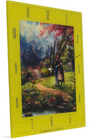 Mark Feldstein & Associates Mulan Blossoms of Love Disney Kinkade Yellow 11 inch Glass Square Wall Clock