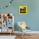 Mark Feldstein & Associates Mulan Blossoms of Love Disney Kinkade Yellow 11 inch Glass Square Wall Clock