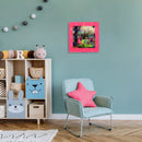 Mark Feldstein & Associates Sleeping Beauty Disney Kinkade Floral Pink 11 inch Glass Square Wall Clock