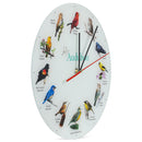 Mark Feldstein & Associates Audubon Songbird Species Non-Singing Classic White 12 inch Smooth Glass Round Wall Clock