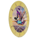 Mark Feldstein & Associates Aladdin and Jasmine Disney Kinkade Pale Yellow 12 inch Glass Round Wall Clock