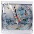 Mark Feldstein & Associates Night Before Thomas Kinkade Winter White 12 inch Glass Holiday Round Wall Clock