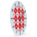 Mark Feldstein & Associates Coca Cola Diamond Pattern Red and White 12 inch Glass Round Wall Clock