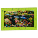 Mark Feldstein & Associates Alice in Wonderland Disney Kinkade Floral Green 16 x 10 Glass Rectangular Wall Clock