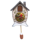 Mark Feldstein & Associates Wild Wings December Dawn Cardinal Rosy Red 17 x 9 Acrylic Holiday Cuckoo Clock