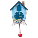 Mark Feldstein & Associates Peanuts Gang Snoopy Linus Lucy ICY Blue 17 x 9 Acrylic Holiday Cuckoo Clock