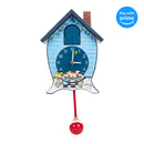 Mark Feldstein & Associates Peanuts Gang Snoopy Linus Lucy ICY Blue 17 x 9 Acrylic Holiday Cuckoo Clock