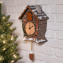 Mark Feldstein Snowy Cabin Singing Cardinal Tabletop Wall Sound Cuckoo Clock