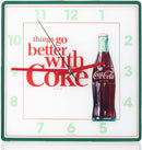 Mark Feldstein & Associates Coca Cola Bottle Things Go Better with, Analog Square Wall Clock - 11.81 Inch
