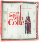 Mark Feldstein & Associates Coca Cola Bottle Things Go Better with, Analog Square Wall Clock - 11.81 Inch