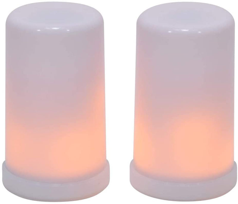 Mark Feldstein & Associates Dancing Flame Flameless LED Light Up 4 Inch Pillar Candles Set of 2