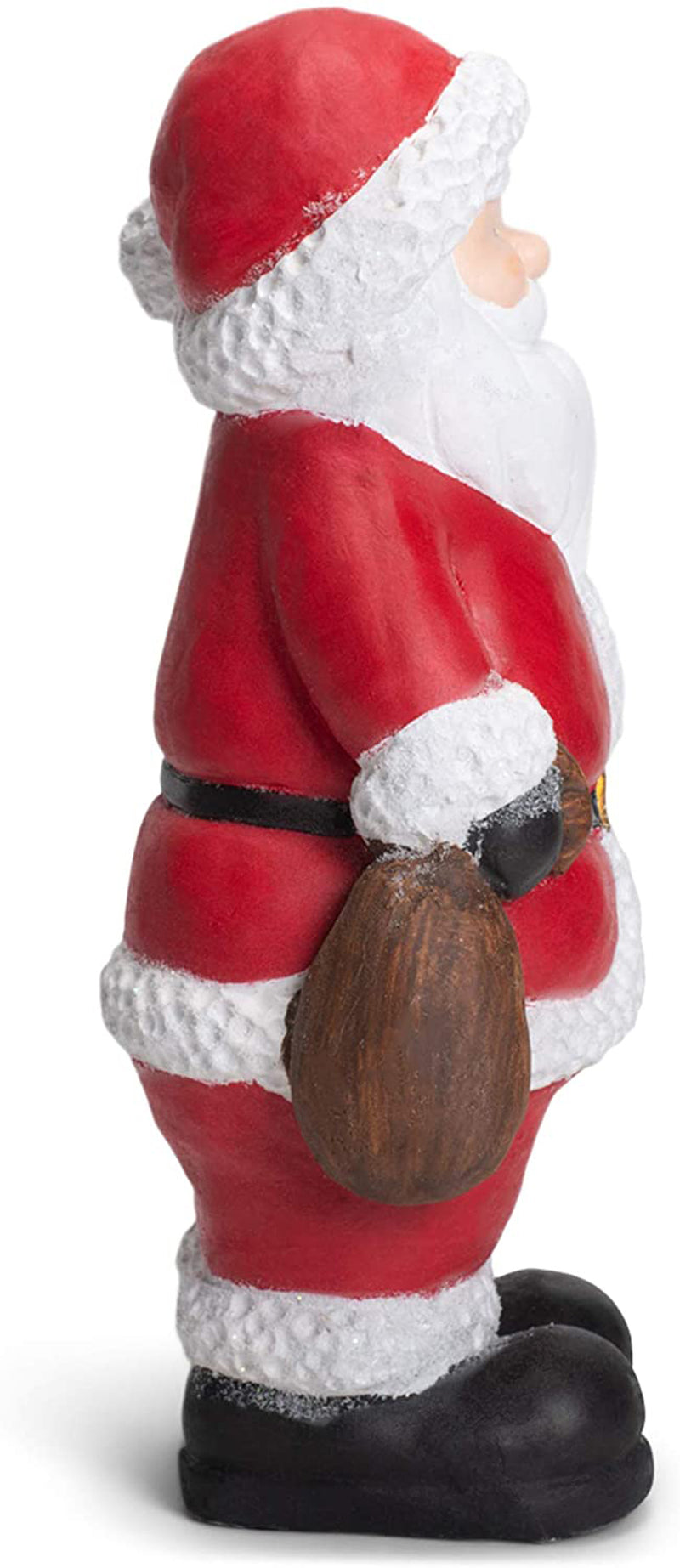 Mark Feldstein & Associates Cozy Red Santa with LED Tea Light Lantern 10.5 x 17 Resin Decorative Door Greeter