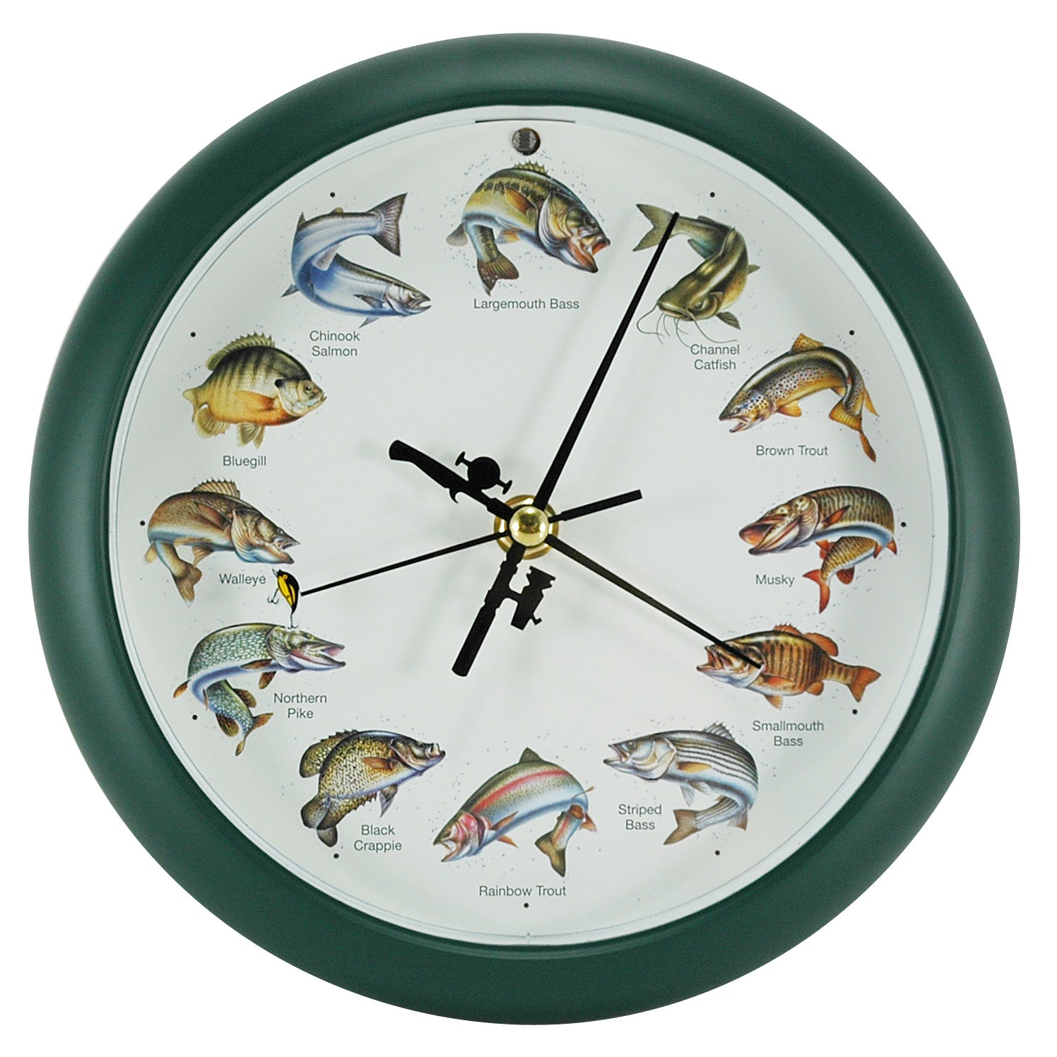 Mark Feldstein Splashing Gamefish Hourly Fishing Sounds Wall/Desk Cloc