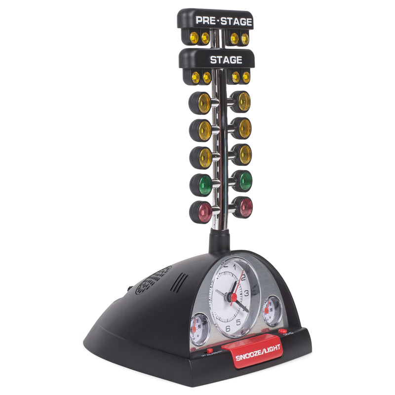 Mark Feldstein & Associates Drag Racing Christmas Tree Lighted Thermometer Sound Tabletop Alarm Clock