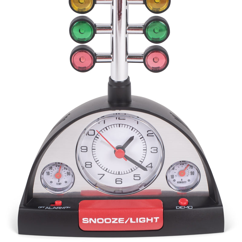 Mark Feldstein & Associates Drag Racing Christmas Tree Lighted Thermometer Sound Tabletop Alarm Clock