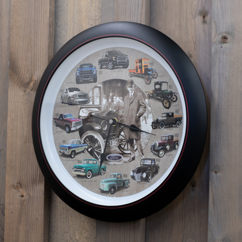 Mark Feldstein History of Ford Trucks Model T - F150 Sound Wall Clock, 13 Inch