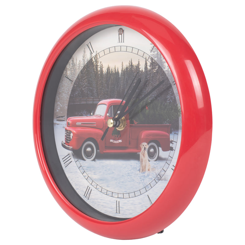 Red Ford Truck Christmas Carol Clock Plays 12 Traditional Carols