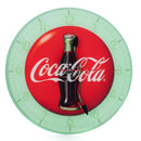 Mark Feldstein & Associates Coca Cola Bottle Round Vintage Red Button Logo 12 x 12 Glass Wall Clock