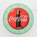 Mark Feldstein & Associates Coca Cola Bottle Round Vintage Red Button Logo 12 x 12 Glass Wall Clock