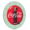 Mark Feldstein & Associates Coca Cola Bottle Round Vintage Red Button Logo 12 x 12 Glass Wall Clock