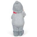 Snowman Holding LED Snowball Classic White 17 inch Resin Stone Holiday Door Greeter Figurine