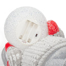 Snowman Holding LED Snowball Classic White 17 inch Resin Stone Holiday Door Greeter Figurine