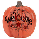 Mark Feldstein Welcome LED Pumpkin Orange 7 x 7 Resin Stone Harvest Collectible Figurine