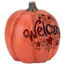 Mark Feldstein Welcome LED Pumpkin Orange 7 x 7 Resin Stone Harvest Collectible Figurine