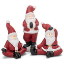 Mark Feldstein & Associates Yoga Santa Rosy Red 6 x 3 Terra Cotta Christmas Holiday Figurines Set of 3