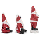 Mark Feldstein & Associates Yoga Santa Rosy Red 6 x 3 Terra Cotta Christmas Holiday Figurines Set of 3