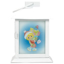 Mark Feldstein & Associates Precious Moments All is Bright White 6 x 4 Glass Steel Holiday Lantern